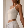 image:imageANRABESS Womens Sleeveless Crop Tops Soft Ribbed Y Back Tank Tops Summer Camisole for Going Out Athletic Gym and WorkoutOatmeal
