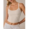 image:imageANRABESS Womens Sleeveless Crop Tops Soft Ribbed Y Back Tank Tops Summer Camisole for Going Out Athletic Gym and WorkoutOatmeal