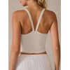 image:imageANRABESS Womens Sleeveless Crop Tops Soft Ribbed Y Back Tank Tops Summer Camisole for Going Out Athletic Gym and WorkoutOatmeal