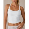image:imageANRABESS Womens Sleeveless Crop Tops Soft Ribbed Y Back Tank Tops Summer Camisole for Going Out Athletic Gym and WorkoutWhite