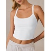 image:imageANRABESS Womens Sleeveless Crop Tops Soft Ribbed Y Back Tank Tops Summer Camisole for Going Out Athletic Gym and WorkoutWhite