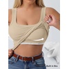 image:imageANRABESS Womens Tank Tops Built in Bra Summer Scoop Neck Sleeveless Basic Tee Ribbed Fitted Casual Shirts 2026 Trendy ClothesAlmond