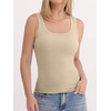 image:imageANRABESS Womens Tank Tops Built in Bra Summer Scoop Neck Sleeveless Basic Tee Ribbed Fitted Casual Shirts 2026 Trendy ClothesAlmond