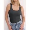 image:imageANRABESS Womens Tank Tops Built in Bra Summer Scoop Neck Sleeveless Basic Tee Ribbed Fitted Casual Shirts 2026 Trendy ClothesCharcoal