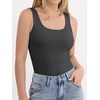 image:imageANRABESS Womens Tank Tops Built in Bra Summer Scoop Neck Sleeveless Basic Tee Ribbed Fitted Casual Shirts 2026 Trendy ClothesCharcoal