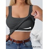 image:imageANRABESS Womens Tank Tops Built in Bra Summer Scoop Neck Sleeveless Basic Tee Ribbed Fitted Casual Shirts 2026 Trendy ClothesCharcoal