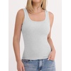 image:imageANRABESS Womens Tank Tops Built in Bra Summer Scoop Neck Sleeveless Basic Tee Ribbed Fitted Casual Shirts 2026 Trendy ClothesLight Gray