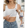 image:imageANRABESS Womens Tank Tops Built in Bra Summer Scoop Neck Sleeveless Basic Tee Ribbed Fitted Casual Shirts 2026 Trendy ClothesLight Gray