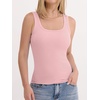 image:imageANRABESS Womens Tank Tops Built in Bra Summer Scoop Neck Sleeveless Basic Tee Ribbed Fitted Casual Shirts 2026 Trendy ClothesPink
