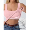 image:imageANRABESS Womens Tank Tops Built in Bra Summer Scoop Neck Sleeveless Basic Tee Ribbed Fitted Casual Shirts 2026 Trendy ClothesPink