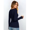 image:imageANRABESS Womens Tops Long Sleeve Shirt Built in Bra  Square NeckSoft Stretchy TextureRibbed Knit Slim Fit tees Casual Everyday Going Out Fall Winter Season LayerNavy Blue