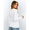 image:imageANRABESS Womens Tops Long Sleeve Shirt Built in Bra  Square NeckSoft Stretchy TextureRibbed Knit Slim Fit tees Casual Everyday Going Out Fall Winter Season LayerWhite