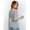 image:imageANRABESS Womens Tops Long Sleeve Shirt Built in Bra  Square NeckSoft Stretchy TextureRibbed Knit Slim Fit tees Casual Everyday Going Out Fall Winter Season LayerGrey