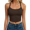 image:imageANRABESS Womens Sleeveless Crop Tops Soft Ribbed Y Back Tank Tops Summer Camisole for Going Out Athletic Gym and WorkoutBrown