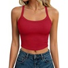image:imageANRABESS Womens Sleeveless Crop Tops Soft Ribbed Y Back Tank Tops Summer Camisole for Going Out Athletic Gym and WorkoutRed