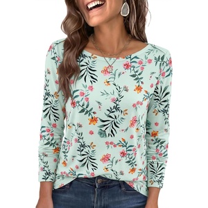image:imageANRABESS Womens Boat Neck Tops Long Sleeve Shirts  Soft Stretchy Comfort FabricStripedamp FloralDaily Work Going Out TravelDressy CasualFall Winter Outfits ClothesGreen Pink Floral