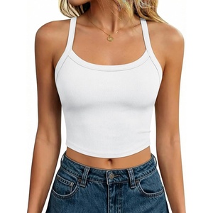 image:imageANRABESS Womens Sleeveless Crop Tops Soft Ribbed Y Back Tank Tops Summer Camisole for Going Out Athletic Gym and WorkoutWhite