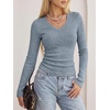 image:imageANRABESS Long Sleeve V Neck Ribbed Shirts for Women  Slim Fitted Knit Tops Comfy Lightweight Sweaters Casual Work Basic TShirts Fall Winter Layering ClothesLight Blue