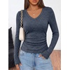 image:imageANRABESS Long Sleeve V Neck Ribbed Shirts for Women  Slim Fitted Knit Tops Comfy Lightweight Sweaters Casual Work Basic TShirts Fall Winter Layering ClothesDeep Blue