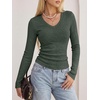 image:imageANRABESS Long Sleeve V Neck Ribbed Shirts for Women  Slim Fitted Knit Tops Comfy Lightweight Sweaters Casual Work Basic TShirts Fall Winter Layering ClothesDeep Green