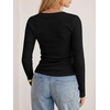 image:imageANRABESS Long Sleeve V Neck Ribbed Shirts for Women  Slim Fitted Knit Tops Comfy Lightweight Sweaters Casual Work Basic TShirts Fall Winter Layering ClothesBlack