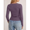 image:imageANRABESS Long Sleeve V Neck Ribbed Shirts for Women  Slim Fitted Knit Tops Comfy Lightweight Sweaters Casual Work Basic TShirts Fall Winter Layering ClothesPurple
