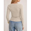 image:imageANRABESS Long Sleeve V Neck Ribbed Shirts for Women  Slim Fitted Knit Tops Comfy Lightweight Sweaters Casual Work Basic TShirts Fall Winter Layering ClothesLight Khaki