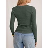 image:imageANRABESS Long Sleeve V Neck Ribbed Shirts for Women  Slim Fitted Knit Tops Comfy Lightweight Sweaters Casual Work Basic TShirts Fall Winter Layering ClothesDeep Green
