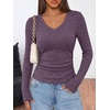 image:imageANRABESS Long Sleeve V Neck Ribbed Shirts for Women  Slim Fitted Knit Tops Comfy Lightweight Sweaters Casual Work Basic TShirts Fall Winter Layering ClothesPurple