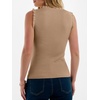image:imageANRABESS Ribbed Tank Tops for Women Ruffle Style  Crew Neck Sleeveless Sweater Vest Business Casual Cute Shirts Comfort Breathable SkinFriendly OutfitsKhaki