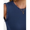image:imageANRABESS Ribbed Tank Tops for Women Ruffle Style  Crew Neck Sleeveless Sweater Vest Business Casual Cute Shirts Comfort Breathable SkinFriendly OutfitsBlue