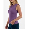 image:imageANRABESS Ribbed Tank Tops for Women Ruffle Style  Crew Neck Sleeveless Sweater Vest Business Casual Cute Shirts Comfort Breathable SkinFriendly OutfitsViolet