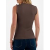 image:imageANRABESS Ribbed Tank Tops for Women Ruffle Style  Crew Neck Sleeveless Sweater Vest Business Casual Cute Shirts Comfort Breathable SkinFriendly OutfitsChocolate