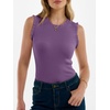 image:imageANRABESS Ribbed Tank Tops for Women Ruffle Style  Crew Neck Sleeveless Sweater Vest Business Casual Cute Shirts Comfort Breathable SkinFriendly OutfitsViolet