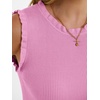 image:imageANRABESS Ribbed Tank Tops for Women Ruffle Style  Crew Neck Sleeveless Sweater Vest Business Casual Cute Shirts Comfort Breathable SkinFriendly OutfitsPink