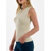 image:imageANRABESS Ribbed Tank Tops for Women Ruffle Style  Crew Neck Sleeveless Sweater Vest Business Casual Cute Shirts Comfort Breathable SkinFriendly OutfitsBeige