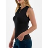 image:imageANRABESS Ribbed Tank Tops for Women Ruffle Style  Crew Neck Sleeveless Sweater Vest Business Casual Cute Shirts Comfort Breathable SkinFriendly OutfitsBlack