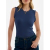 image:imageANRABESS Ribbed Tank Tops for Women Ruffle Style  Crew Neck Sleeveless Sweater Vest Business Casual Cute Shirts Comfort Breathable SkinFriendly OutfitsBlue