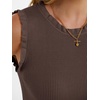 image:imageANRABESS Ribbed Tank Tops for Women Ruffle Style  Crew Neck Sleeveless Sweater Vest Business Casual Cute Shirts Comfort Breathable SkinFriendly OutfitsChocolate