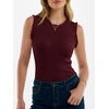image:imageANRABESS Ribbed Tank Tops for Women Ruffle Style  Crew Neck Sleeveless Sweater Vest Business Casual Cute Shirts Comfort Breathable SkinFriendly OutfitsDeep Red