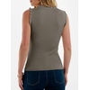 image:imageANRABESS Ribbed Tank Tops for Women Ruffle Style  Crew Neck Sleeveless Sweater Vest Business Casual Cute Shirts Comfort Breathable SkinFriendly OutfitsCamel