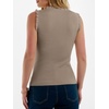 image:imageANRABESS Ribbed Tank Tops for Women Ruffle Style  Crew Neck Sleeveless Sweater Vest Business Casual Cute Shirts Comfort Breathable SkinFriendly OutfitsTan