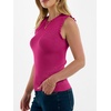 image:imageANRABESS Ribbed Tank Tops for Women Ruffle Style  Crew Neck Sleeveless Sweater Vest Business Casual Cute Shirts Comfort Breathable SkinFriendly OutfitsHot Pink