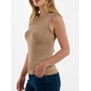 image:imageANRABESS Ribbed Tank Tops for Women Ruffle Style  Crew Neck Sleeveless Sweater Vest Business Casual Cute Shirts Comfort Breathable SkinFriendly OutfitsKhaki