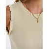 image:imageANRABESS Ribbed Tank Tops for Women Ruffle Style  Crew Neck Sleeveless Sweater Vest Business Casual Cute Shirts Comfort Breathable SkinFriendly OutfitsBeige