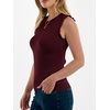 image:imageANRABESS Ribbed Tank Tops for Women Ruffle Style  Crew Neck Sleeveless Sweater Vest Business Casual Cute Shirts Comfort Breathable SkinFriendly OutfitsDeep Red