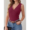 image:imageANRABESS Tank Tops for Women V Neck Sleeveless Sexy Top Ribbed Slim Fitted Tanks 2026 Casual Summer Daily Wear amp Going OutBurgundy