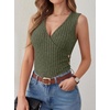 image:imageANRABESS Tank Tops for Women V Neck Sleeveless Sexy Top Ribbed Slim Fitted Tanks 2026 Casual Summer Daily Wear amp Going OutDeep Green