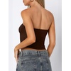 image:imageANRABESS Tube Tops for Women Bandeau Strapless Cropped Banded Hem 2026 Summer ClothesBrown