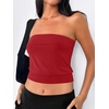 image:imageANRABESS Tube Tops for Women Bandeau Strapless Cropped Banded Hem 2026 Summer ClothesRed